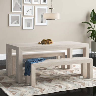 White table with bench hot sale